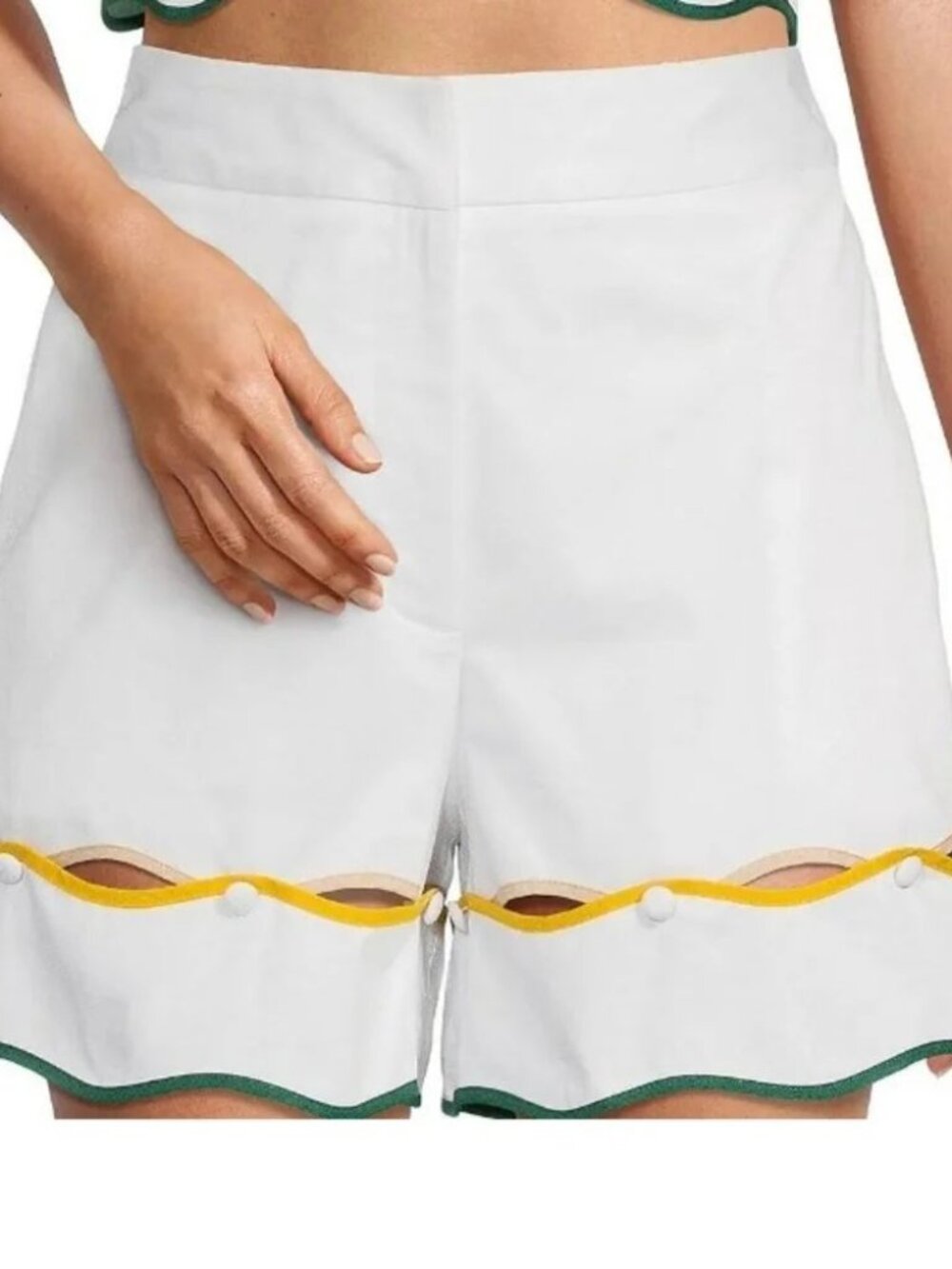 Antonio Melani x The Nat Note Zoe SET 10 Scalloped High Waisted Shorts Top NEW - Picture 5 of 15